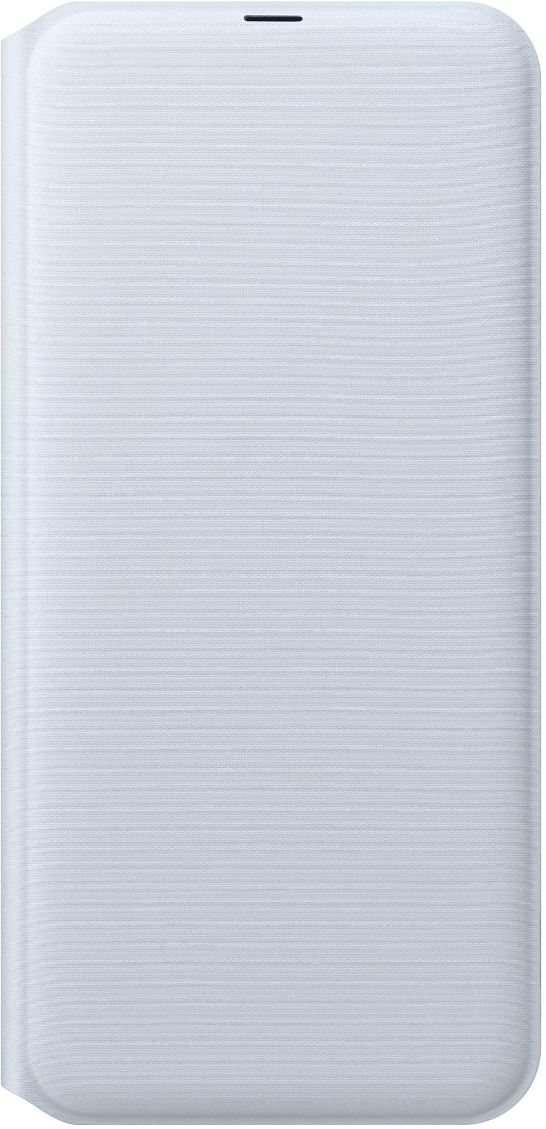 Jasnoniebieskie etui na telefon z teksturowaną powierzchnią. Ma czarną linię na górnej krawędzi.