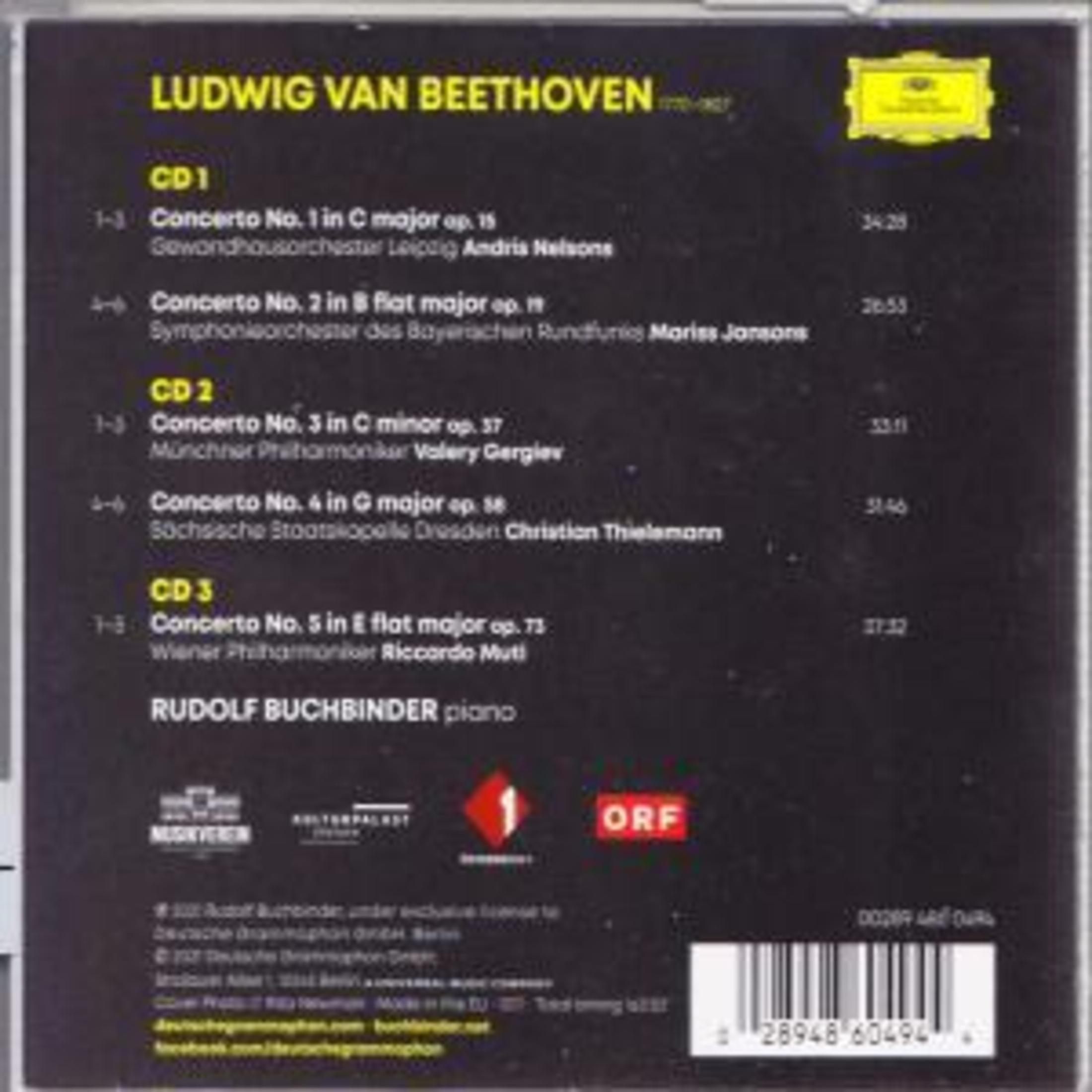 CD-Cover: Ludwig van Beethoven Kompositionen. Enthält Titellisten, Orchester- und Dirigentennamen und einen Barcode.