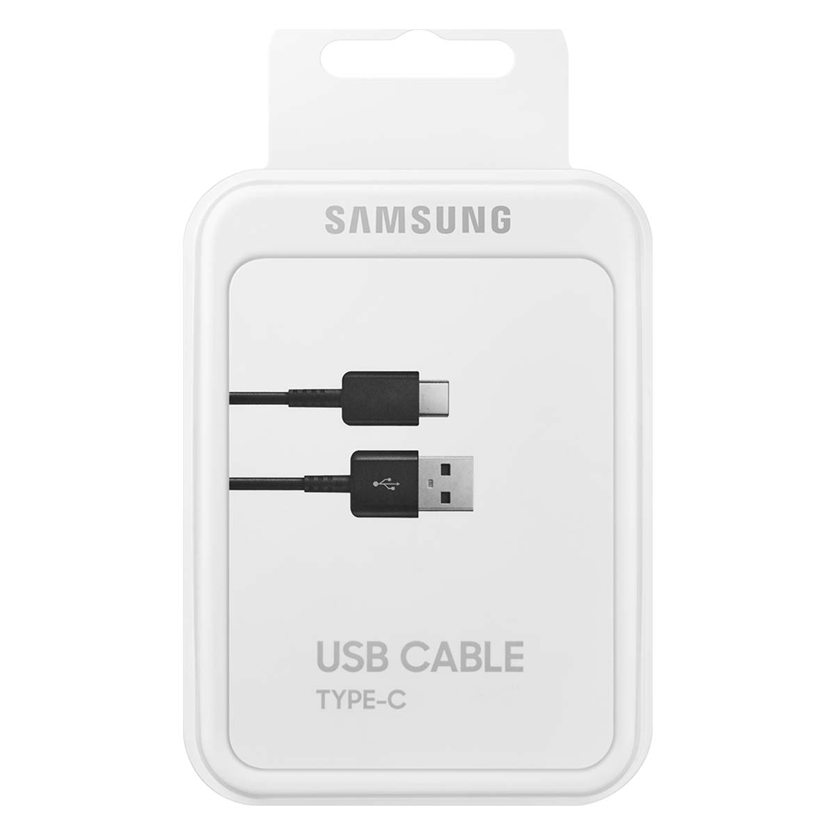 Samsung USB-kabel Type-C in witte verpakking. De verpakking toont de kabel en het Samsung-logo.