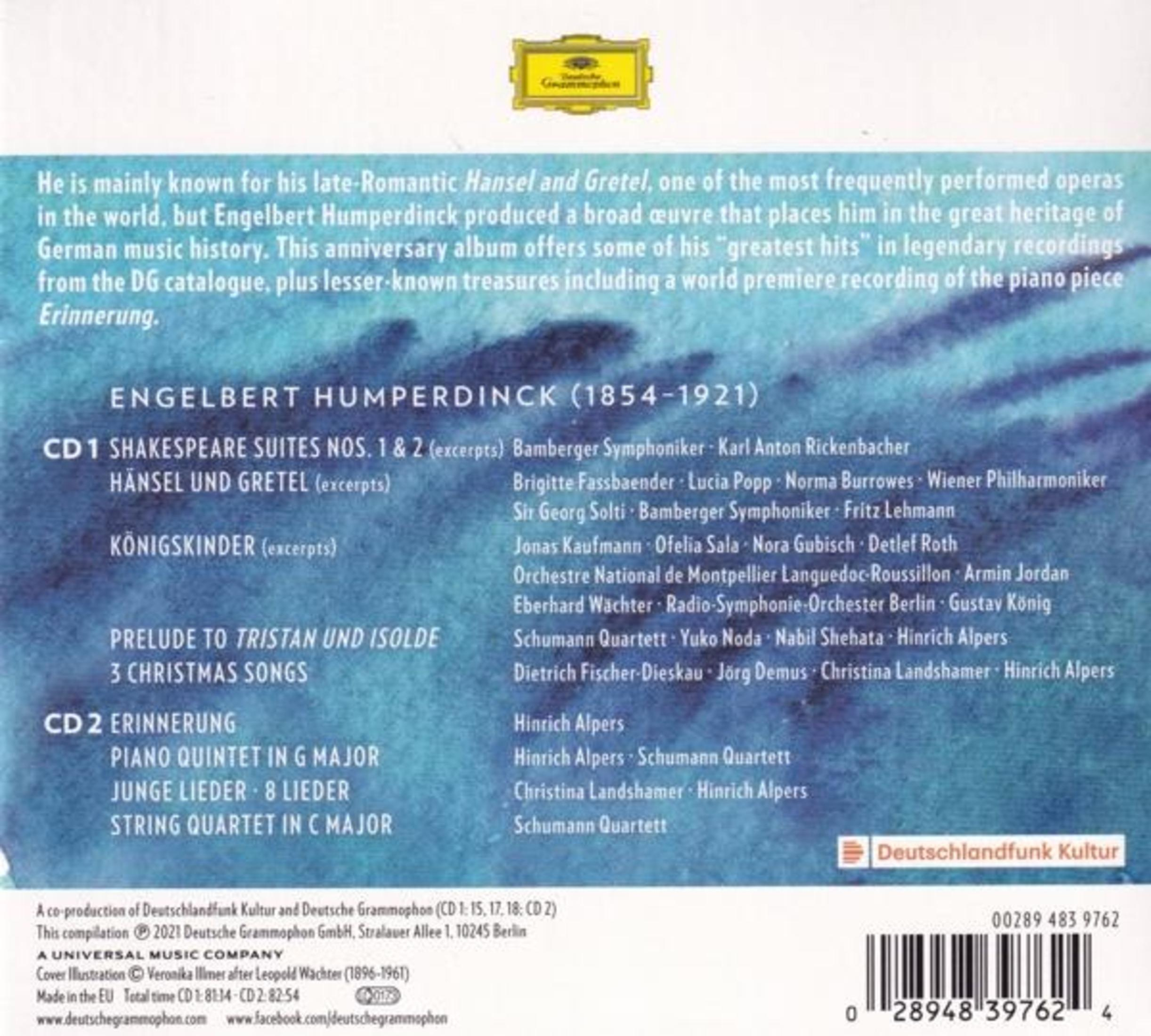 Albumcover mit Text über die Musik von Engelbert Humperdinck, darunter Opernauszüge und Aufnahmen.