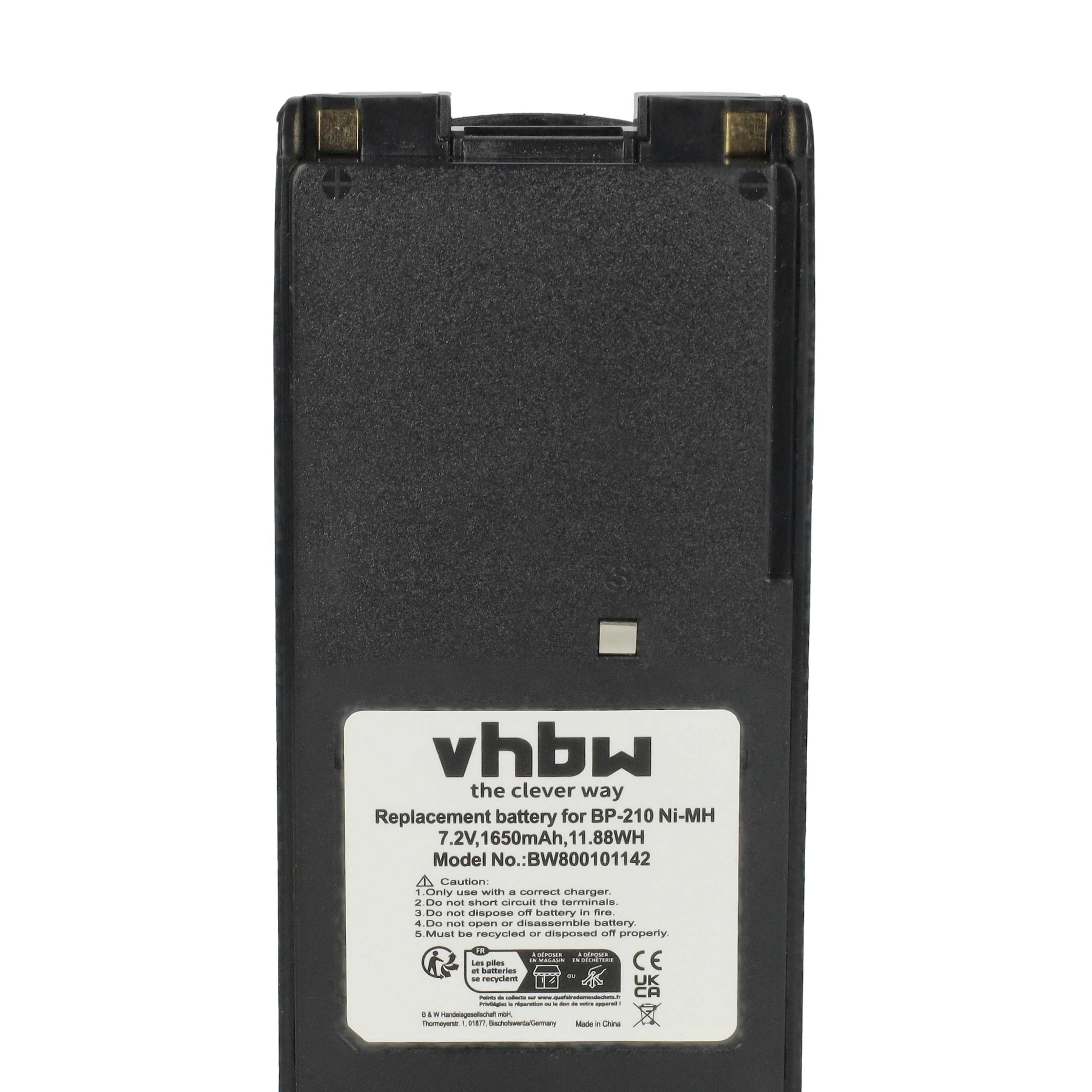 Ein schwarzer rechteckiger Akku mit weißem Text. Der Akku hat ein Etikett mit Markennamen und Produktdetails.