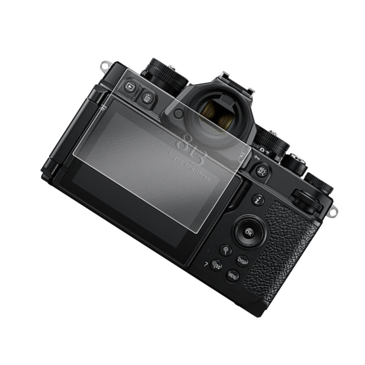 Czarny aparat z osłoną ekranu. Ekran wyświetla numer 813. Widocznych jest kilka przycisków.