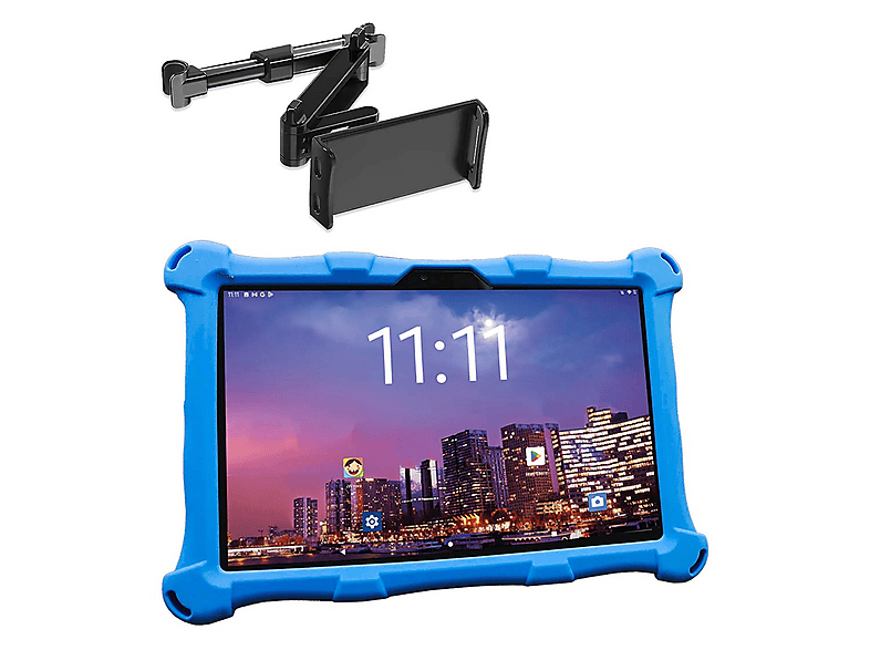 ANGELTECH XL PRO II mit Tablet-Halterung, Kinder Tablet, 192 GB, 10 Zoll, Blau mit Tablet-Halterung