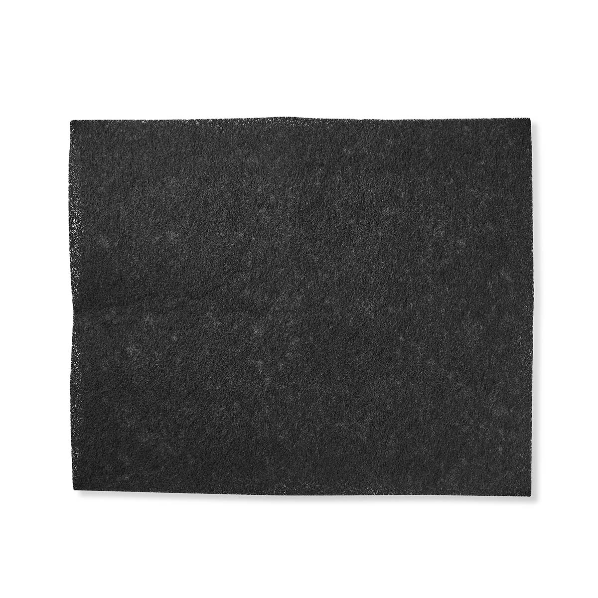 A rectangular, textured black fabric on a white background. The fabric appears to be a filter or similar material.
