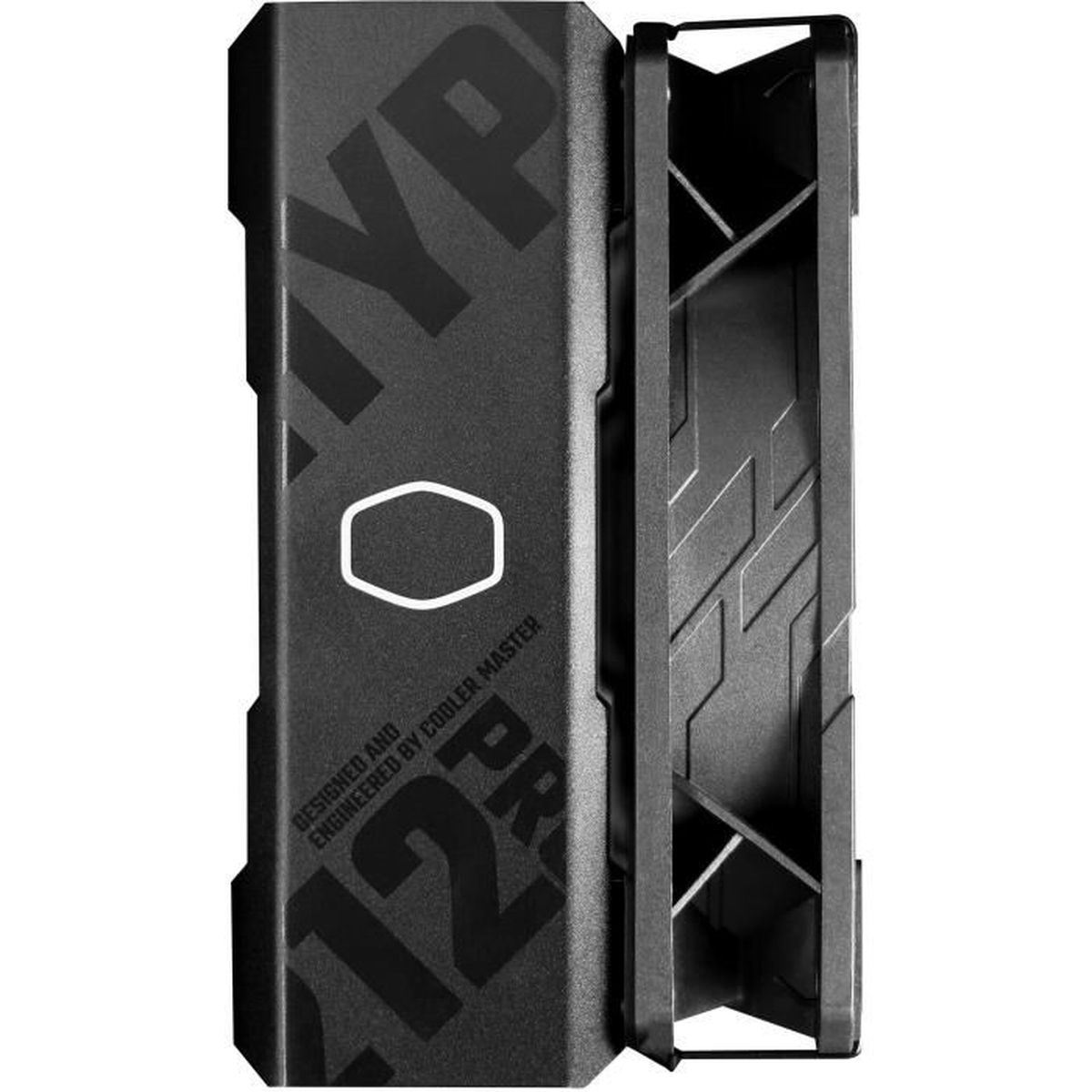Schwarzer Cooler Master CPU-Kühler. Er hat den Text "HYPER 212 PR" und ein weißes Cooler Master-Logo.