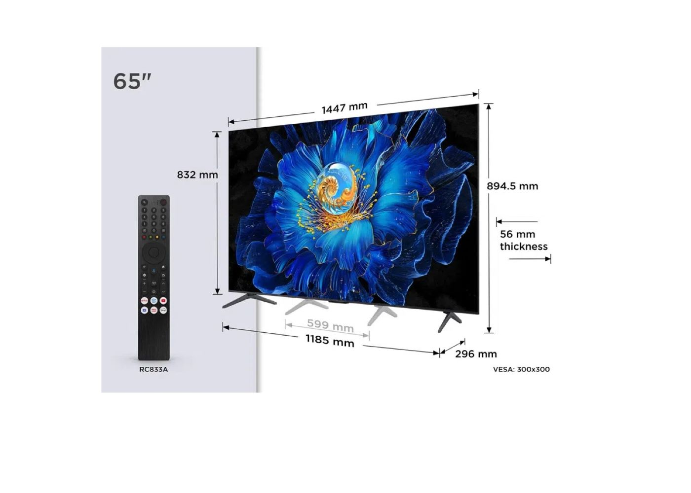 TCL 65C6KS Google 65 inç 165,1 cm 4K UHD SMART TV Mini LED TV