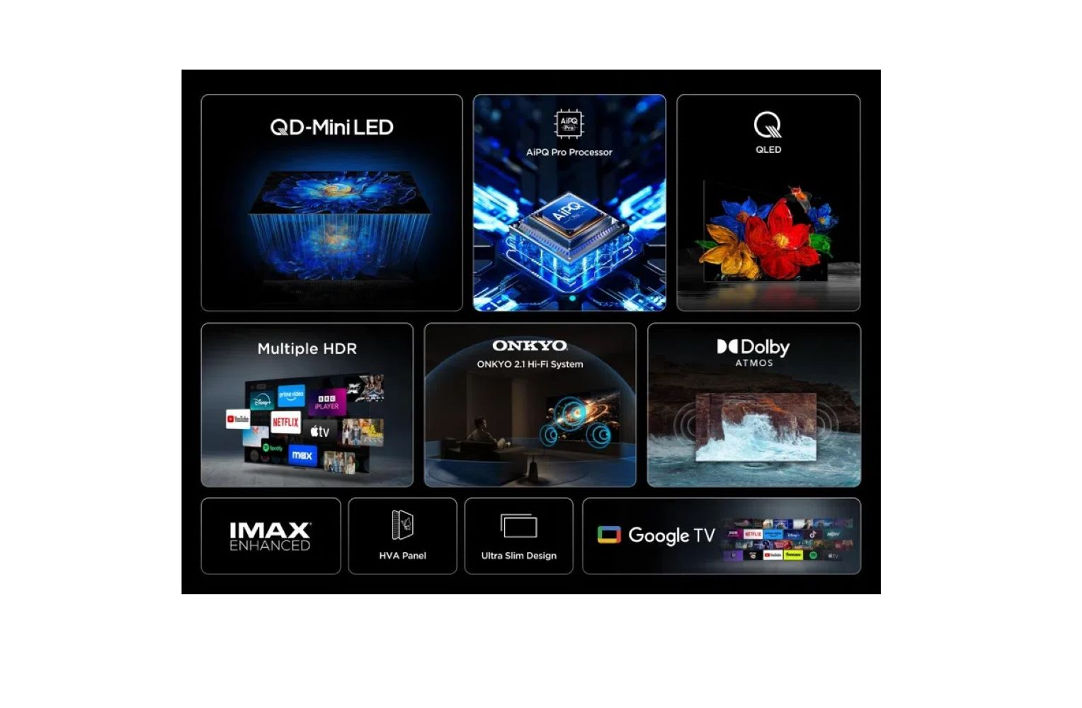 TCL 65C6KS Google 65 inç 165,1 cm 4K UHD SMART TV Mini LED TV