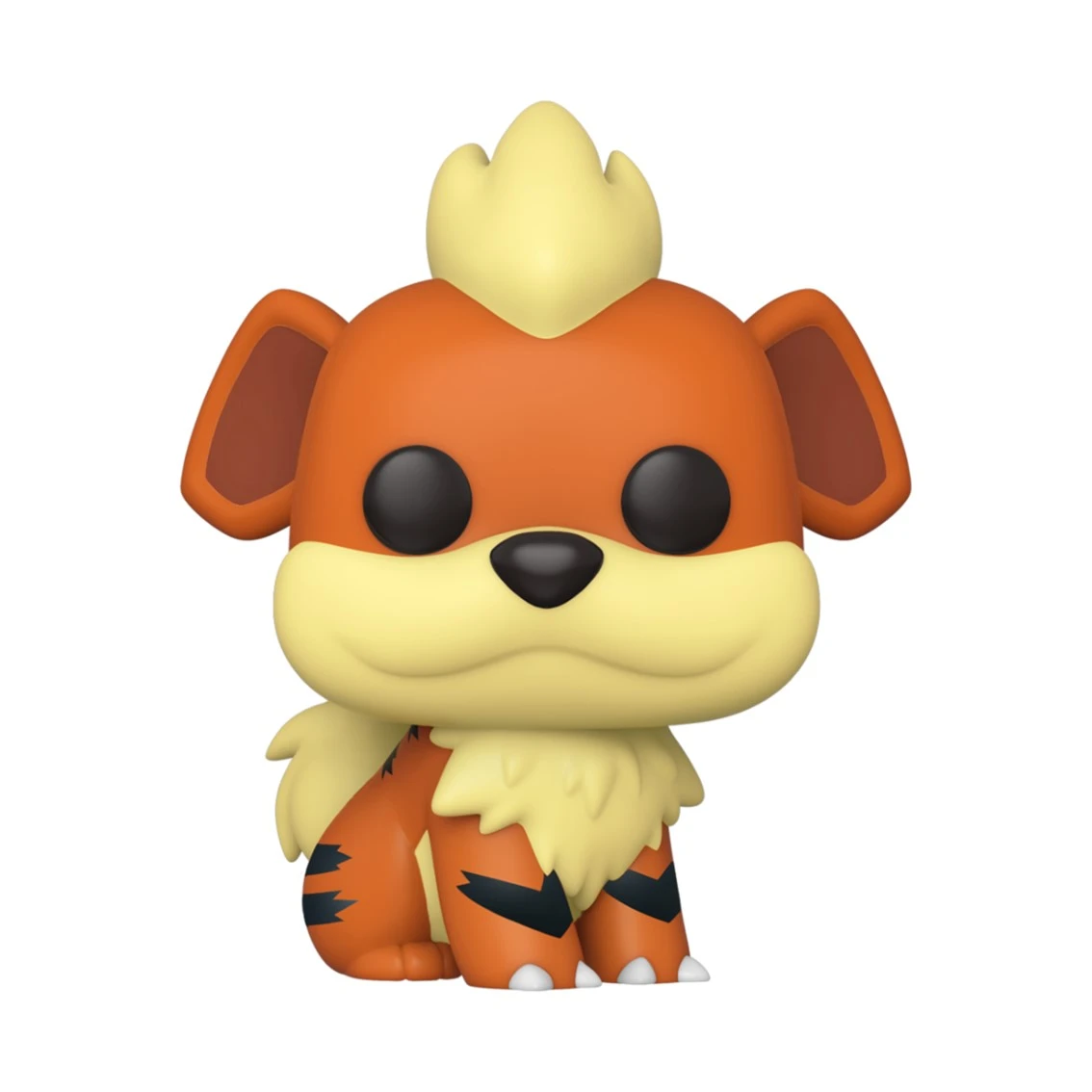 Una figura de perro de dibujos animados. Tiene pelaje naranja y crema, ojos negros grandes y una nariz negra. Está sentado con las patas hacia adelante.