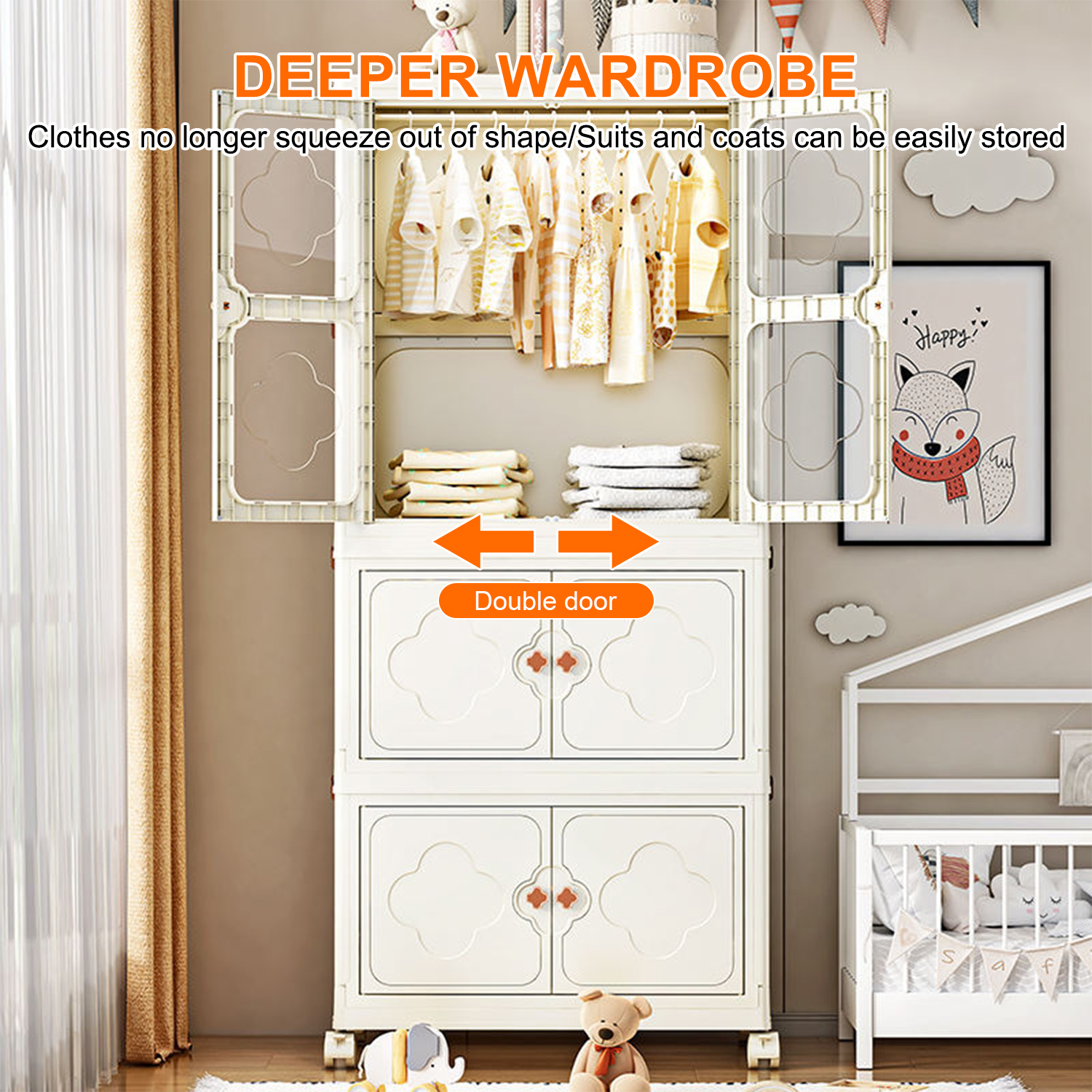 SEVEN COMFORT Faltbar Kleiderschrank 65 x 39 x 143 cm Stand- / Wandschränke