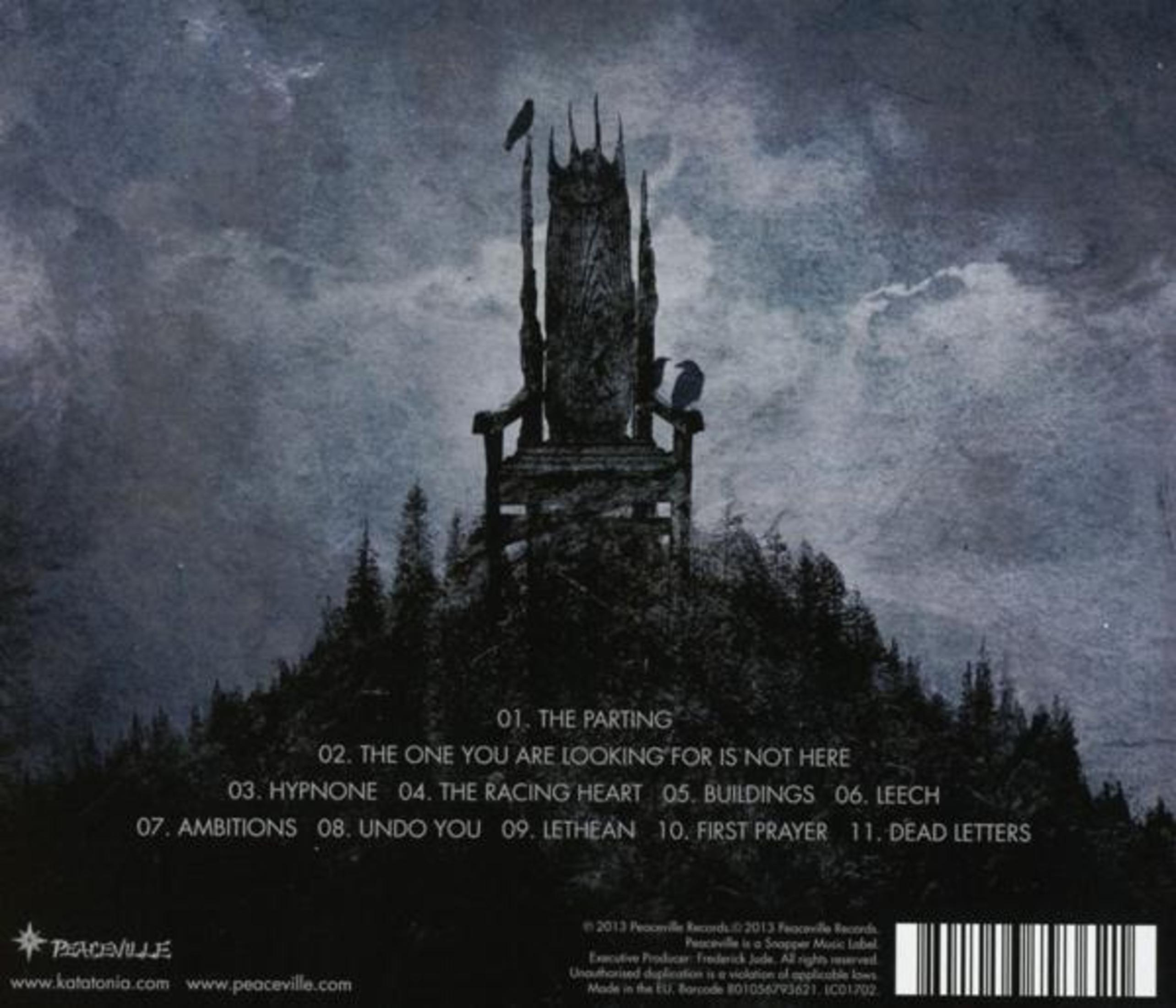 Albumcover mit Thron, Krähen, Wald. Text enthält Songtitel und Labelinformationen.