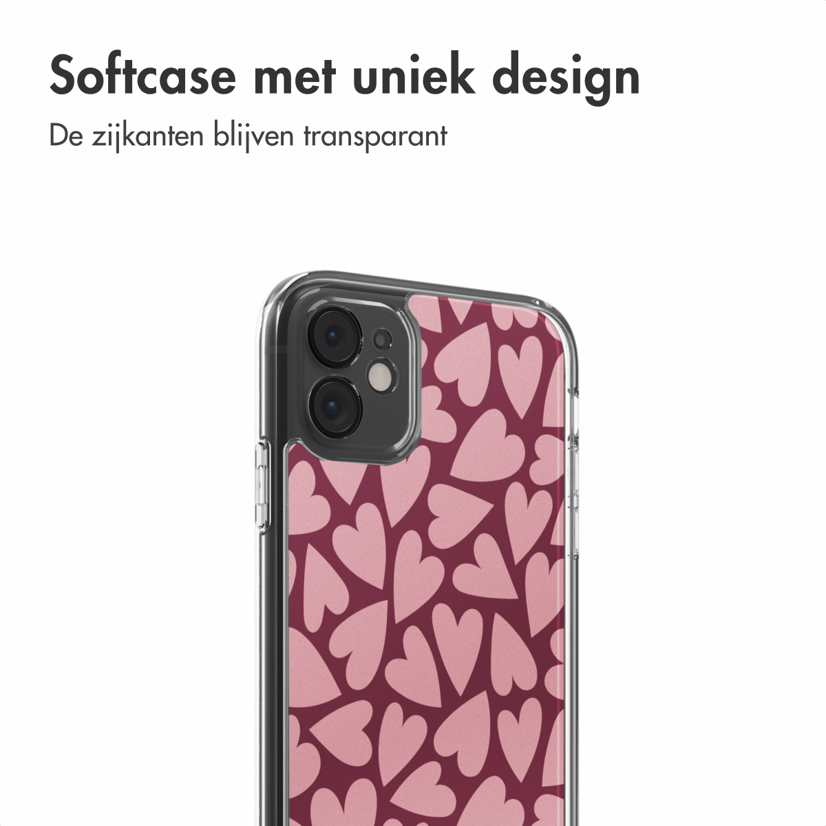 Custodia in silicone trasparente per iPhone 13 con motivo blu