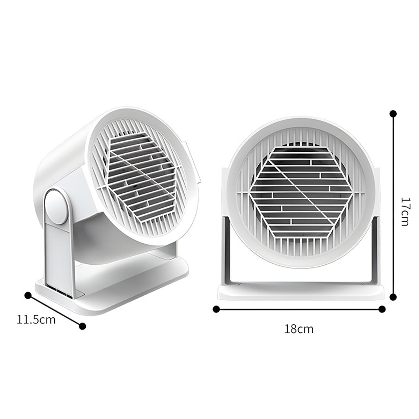 Zwei weiße elektrische Ventilatoren mit Maßen, einer abgewinkelt, einer geradeaus. Jeder hat ein rundes Gitter und einen Ständer.