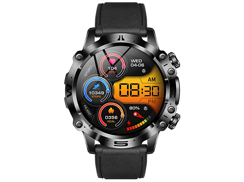 MANIKE Ultima Ember Gem ECG + PPG Smartwatch stainless steel Silikon, 140 - 210 mm, Schwarz