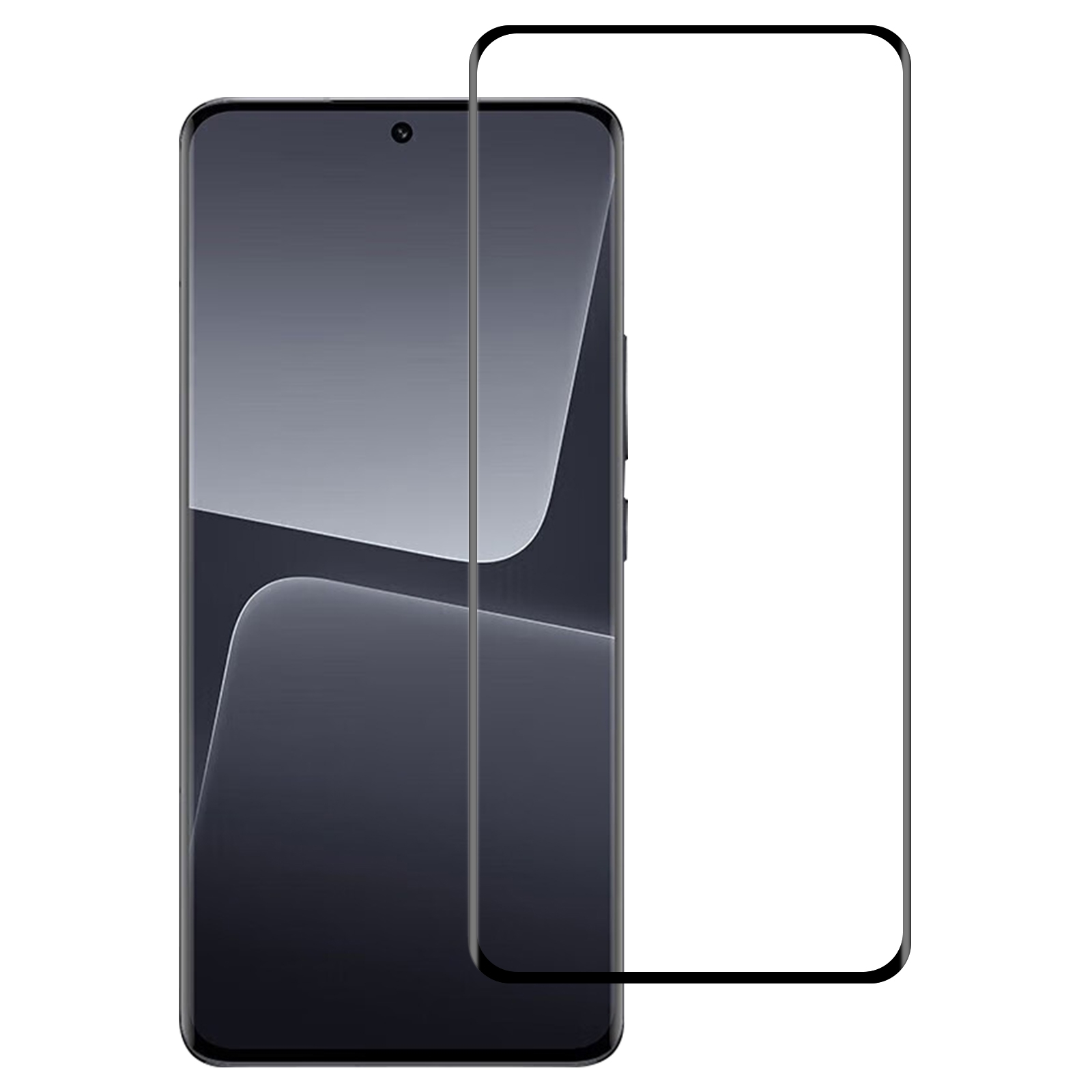 Ein Smartphone mit aufgebrachter Displayschutzfolie. Das Telefon ist schwarz, die Folie klar.