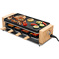 MediaMarkt KITCHENBROTHERS KB4189 - 8 personen - 950W - 46,5 x 23cm Gourmetstel Hout/Bruin aanbieding