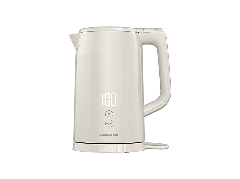 KITCHENBROTHERS KB4185 - 1,7L - Dubbelwandig - 2200W - Display - Warmhoudfunctie Waterkoker Beige