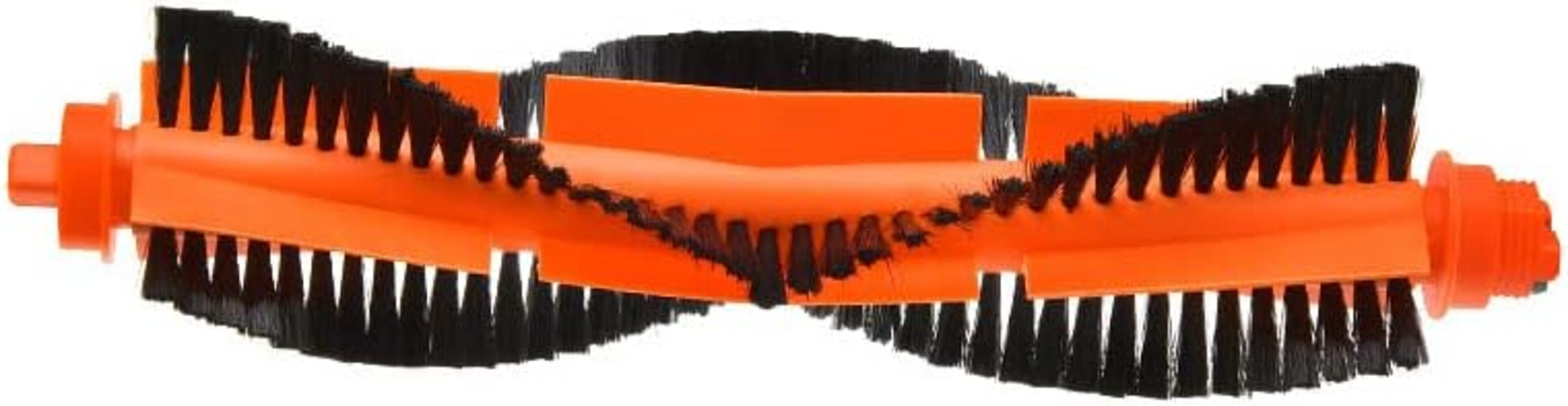 Un cepillo de aspiradora naranja y negro. El cepillo tiene cerdas negras y partes naranjas.