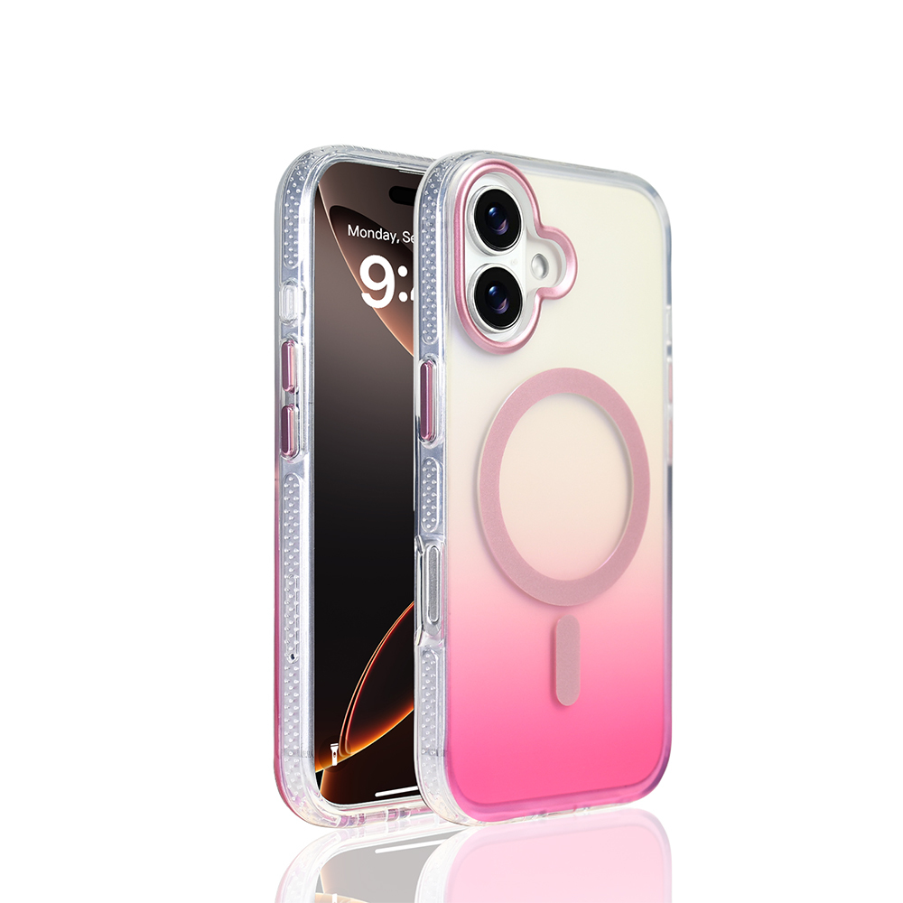 GPACK iPhone 17 Uyumlu Toros M-Safe Şarj Özellikli Telefon Kılıfı Pembe