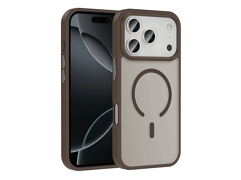 LOPARD iPhone 17 Pro Max Uyumlu Mgsafe Şarj Özellikli Mat Arka Yüzey Sio Kapak Telefon Kılıfı Desert Titanyum