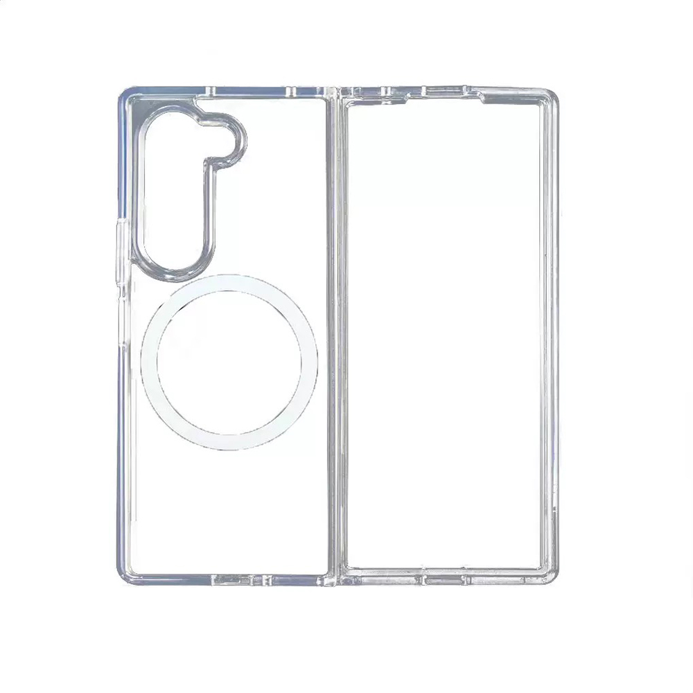 GPACK Samsung Galaxy Z Fold 7 Uyumlu Embos M-Safe Şarj Özellikli Telefon Kılıfı Şeffaf