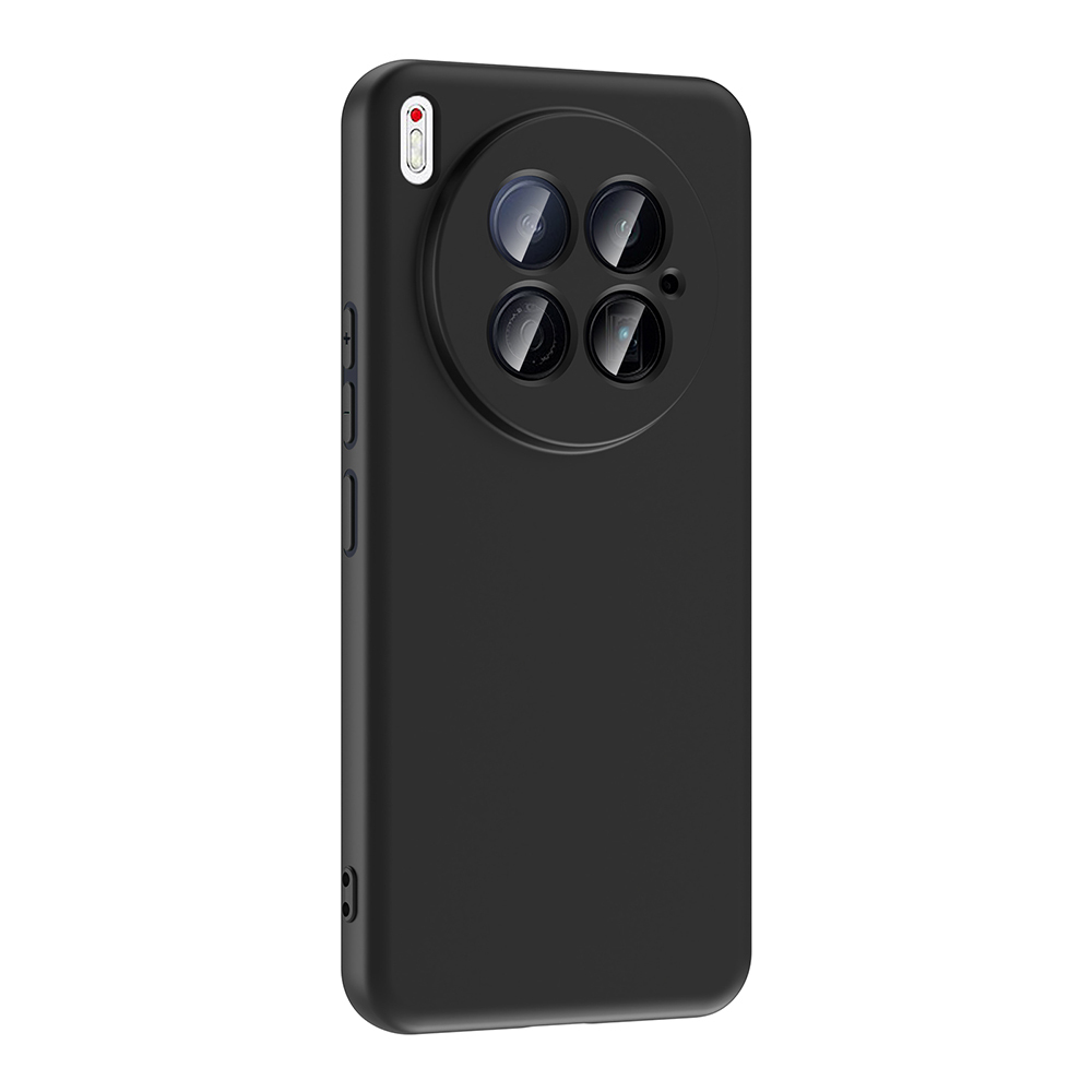 Siyah telefon kılıfı. Dairesel bir tasarımda dört kamera merceğine sahiptir. Üstte bir flaş ve yanda ses düğmeleri bulunmaktadır.