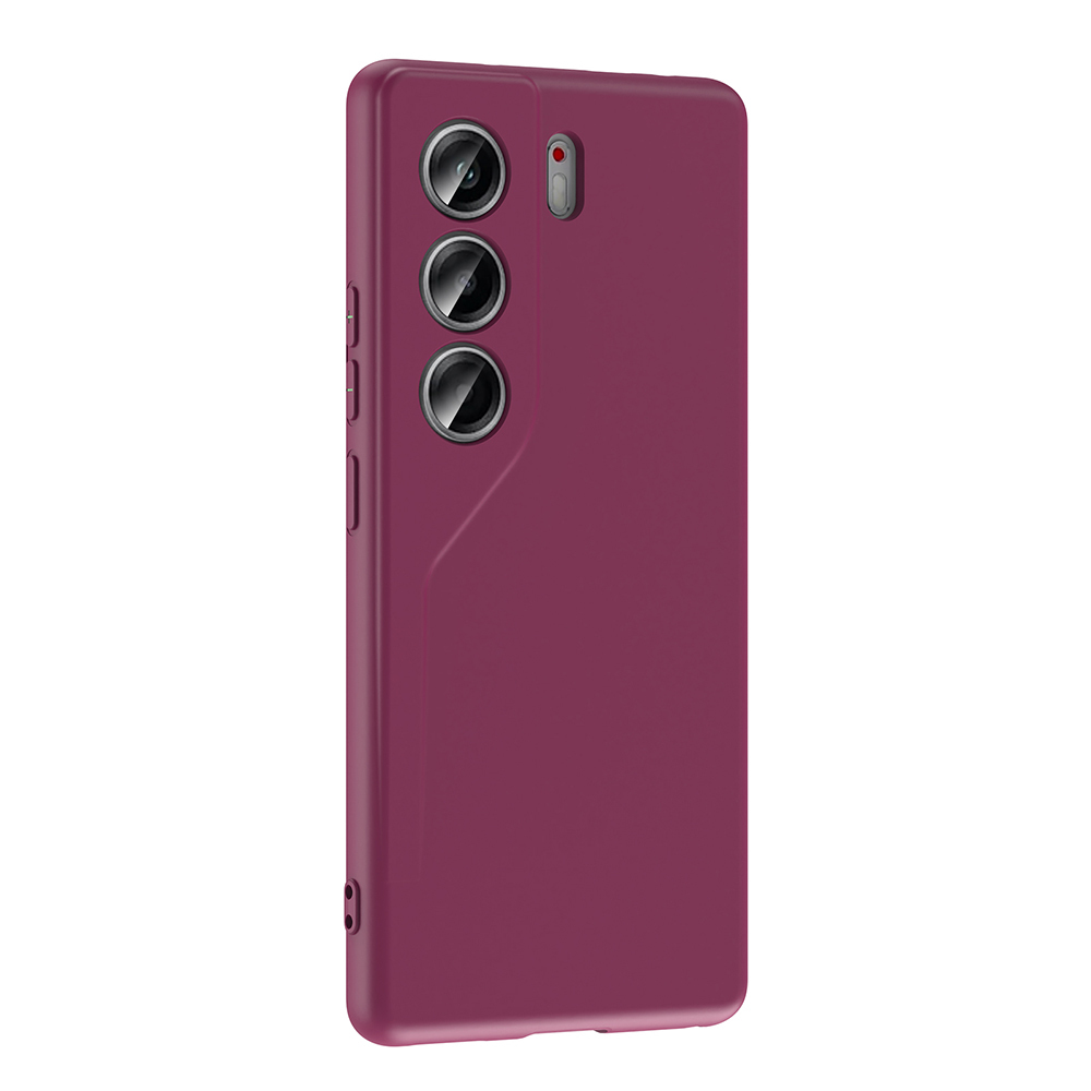 GPACK Tecno Camon 40 Uyumlu Lansman Silikon İçi Kadife Telefon Kılıfı Mürdüm