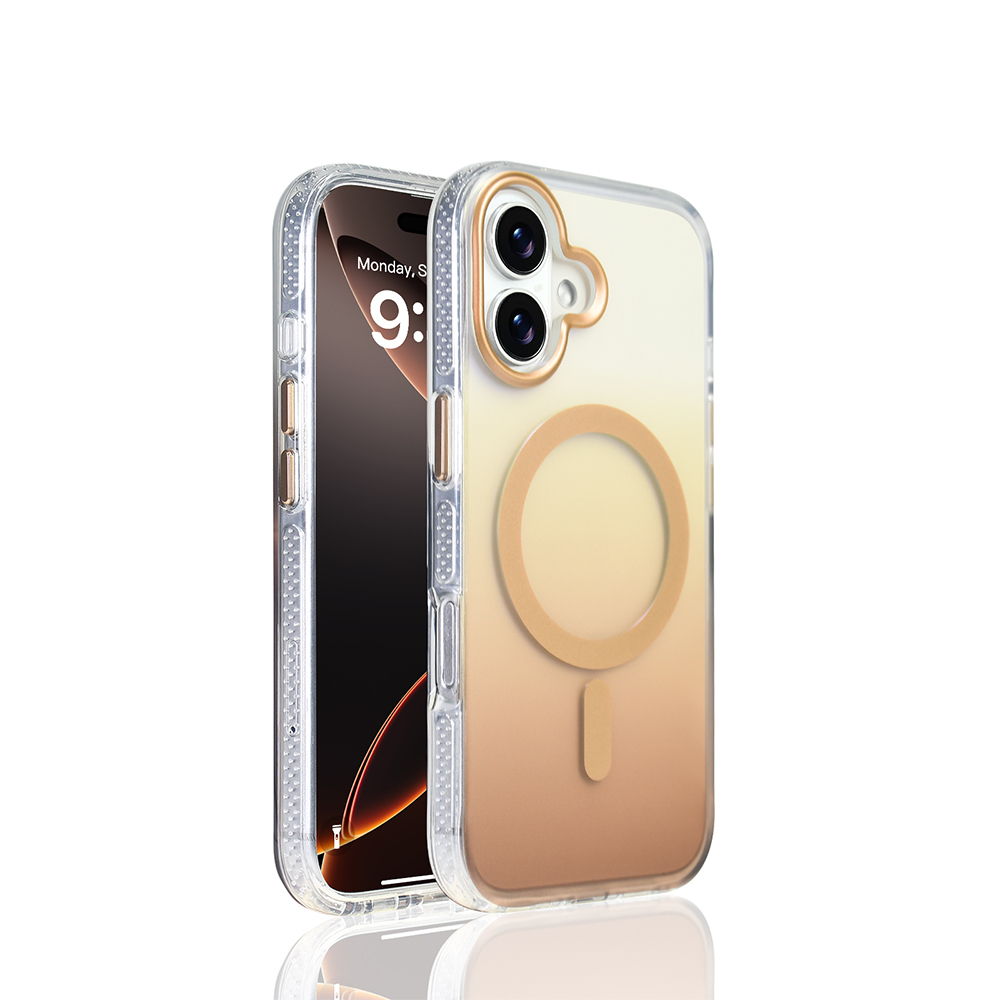 GPACK iPhone 17 Uyumlu Toros M-Safe Şarj Özellikli Telefon Kılıfı Gold