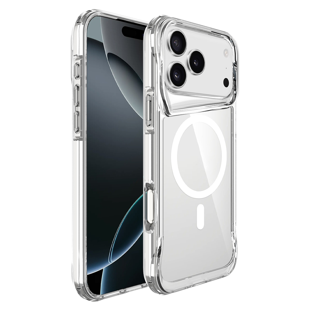 GPACK iPhone 17 Pro Max Uyumlu T-Max M-Safe Şarj Özellikli Sert Kapak Telefon Kılıfı Şeffaf