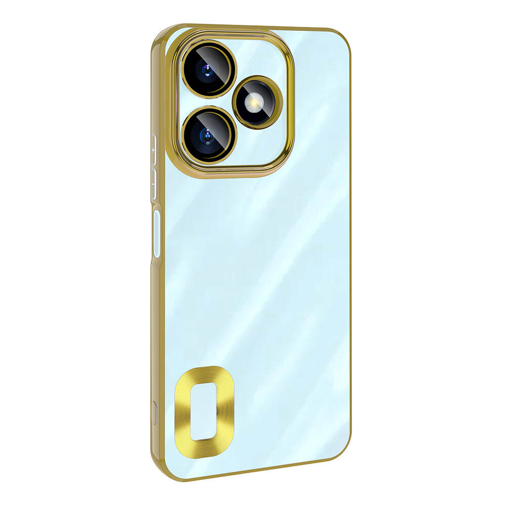 GPACK Xiaomi Redmi 13 4G Uyumlu Logo Gösteren Omega Silikon Telefon Kılıfı Gold
