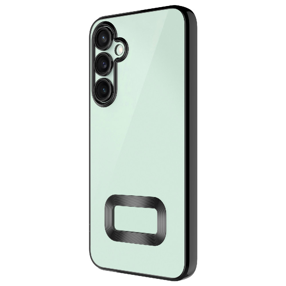 GPACK Samsung Galaxy S24 FE Uyumlu Logo Gösteren Omega Silikon Telefon Kılıfı Siyah