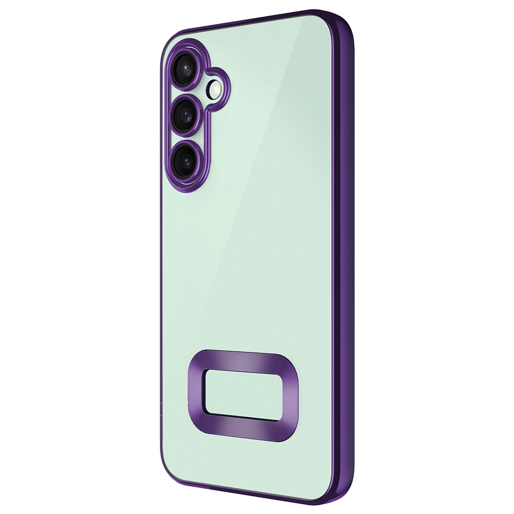 GPACK Samsung Galaxy A56 Uyumlu Logo Gösteren Omega Silikon Telefon Kılıfı Derin Mor