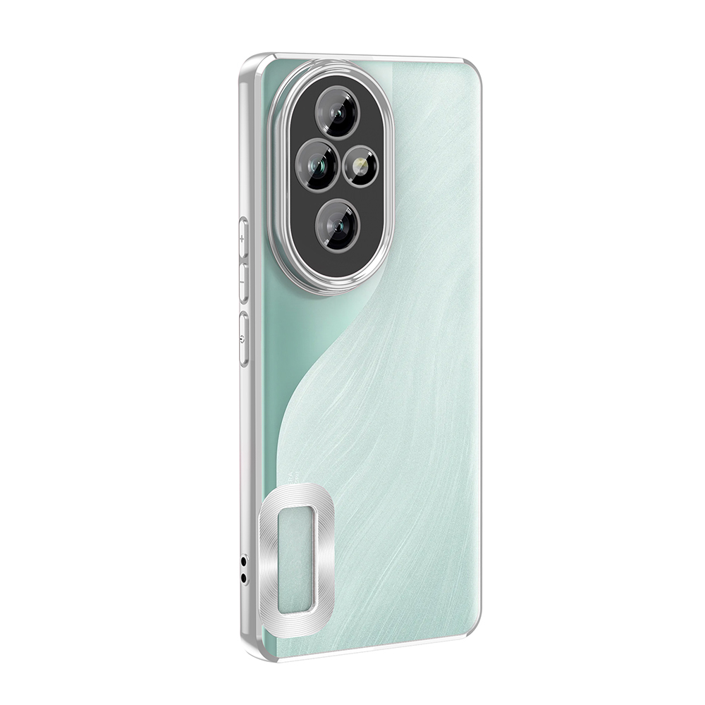 GPACK Honor 200 Pro Uyumlu Logo Gösteren Omega Silikon Telefon Kılıfı Gümüş
