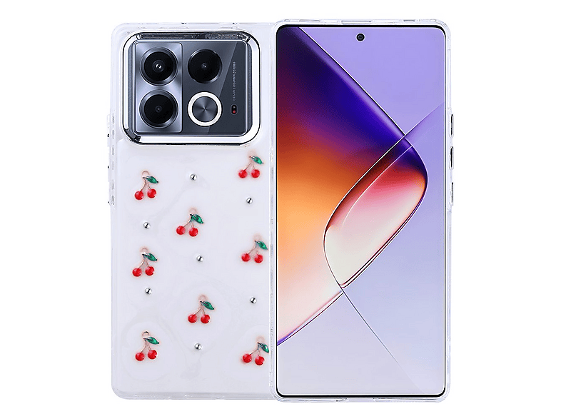GPACK İnfinix Note 40 Pro Uyumlu Kutup Simli Figürlü Silikon Telefon Kılıfı Kırmızı
