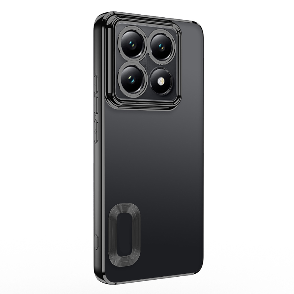 GPACK Xiaomi 14T Pro Uyumlu Logo Gösteren Omega Silikon Telefon Kılıfı Siyah