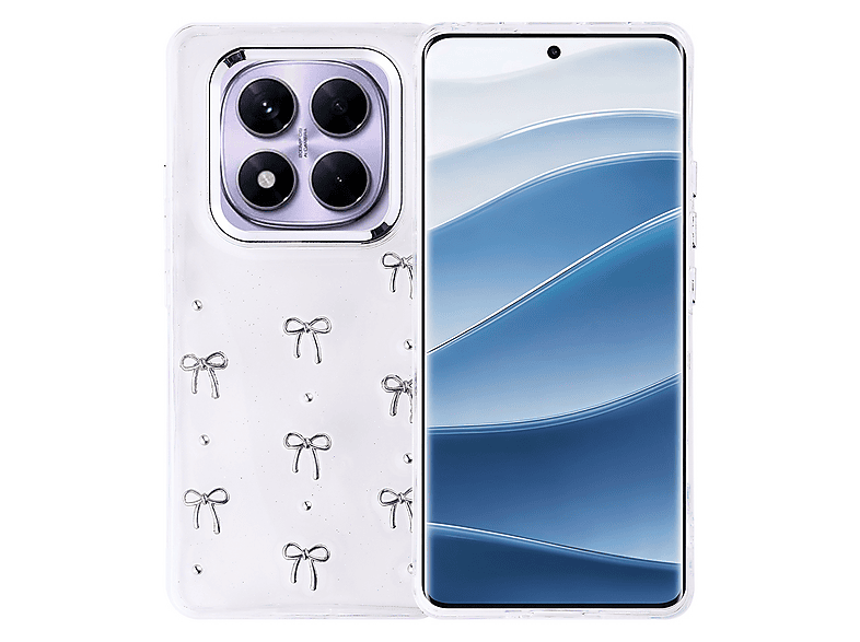 GPACK Xiaomi Redmi Note 14 Pro Plus Uyumlu Kutup Simli Figürlü Silikon Telefon Kılıfı Gri