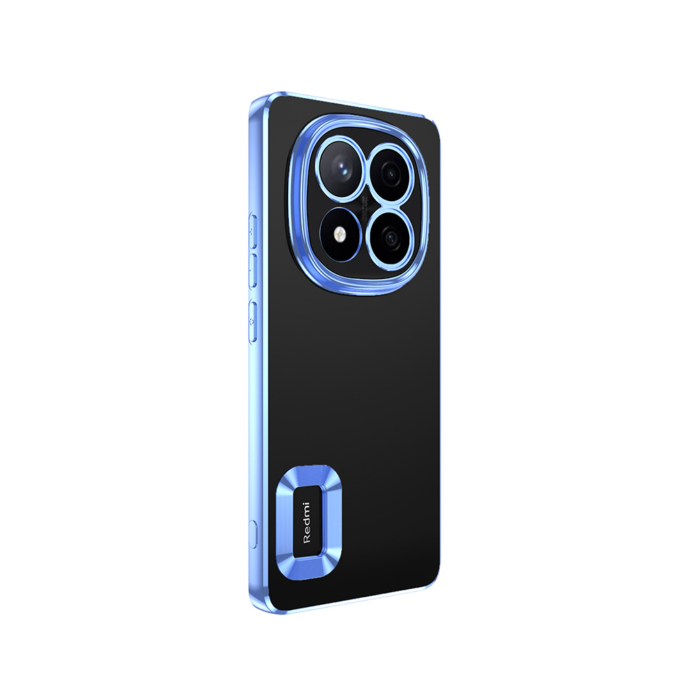 GPACK Xiaomi Redmi Note 14 Pro 5G Uyumlu Logo Gösteren Omega Silikon Telefon Kılıfı Mavi
