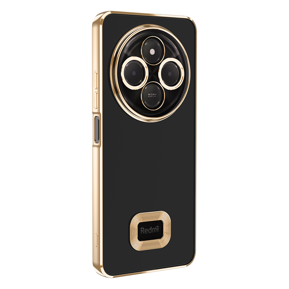 GPACK Xiaomi Redmi 14C 4G Uyumlu Logo Gösteren Omega Silikon Telefon Kılıfı Gold