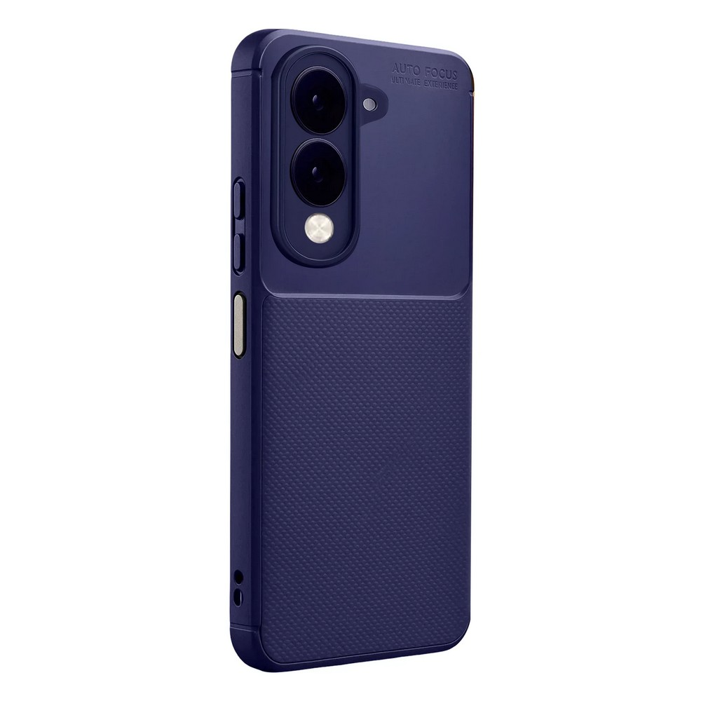 GPACK Vivo Y29S Uyumlu Negro Karbon Görünümlü Silikon Telefon Kılıfı Lacivert