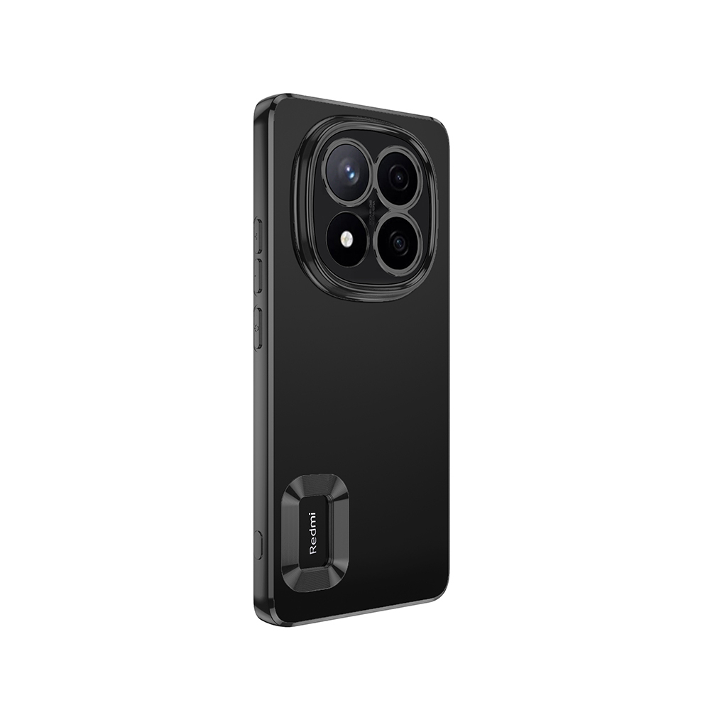 GPACK Xiaomi Redmi Note 14 Pro 4G Uyumlu Logo Gösteren Omega Silikon Telefon Kılıfı Siyah