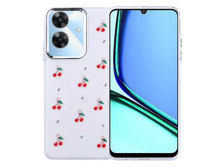 GPACK Realme Note 60 Uyumlu Kutup Simli Figürlü Silikon Telefon Kılıfı Kırmızı