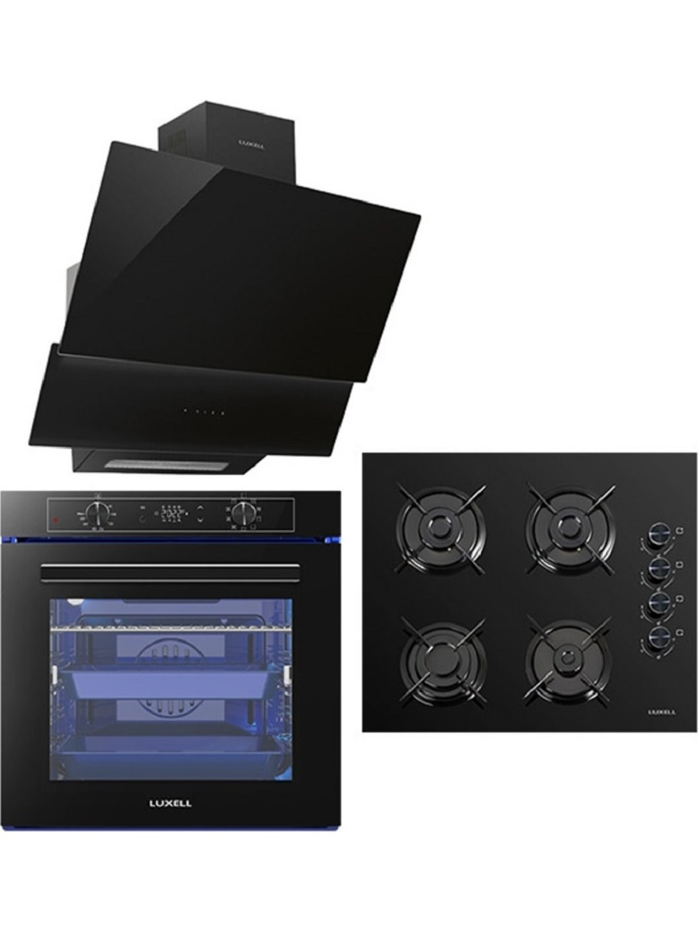 LUXELL Platınum 88 l Ankastre Set Siyah