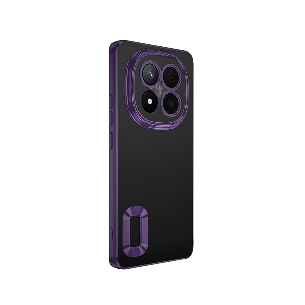 GPACK Xiaomi Redmi Note 14 Pro Plus Uyumlu Logo Gösteren Omega Silikon Telefon Kılıfı Derin Mor