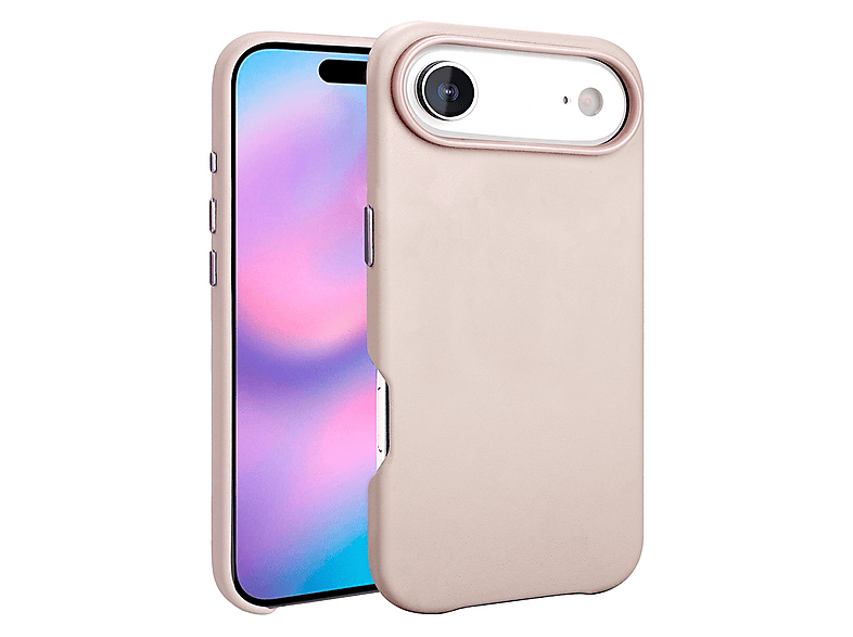 LOPARD iPhone 17 Air Uyumlu Mgsafe Şarj Özellikli PU Deri Görünümlü Kupra Kapak Telefon Kılıfı Pembe
