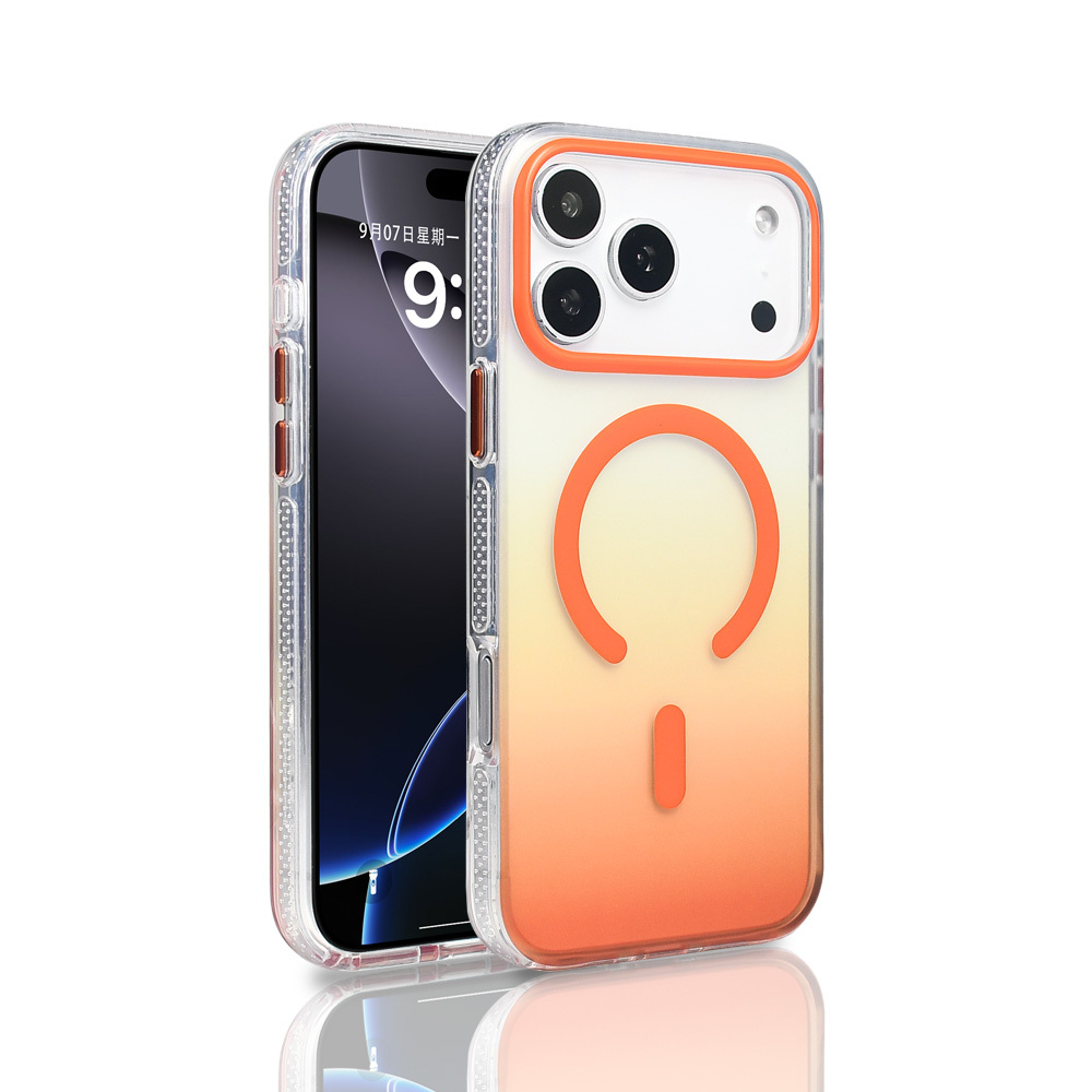 GPACK iPhone 17 Pro Max Uyumlu Toros M-Safe Şarj Özellikli Telefon Kılıfı Turuncu