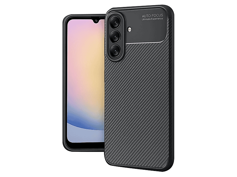 GPACK Samsung Galaxy A17 Uyumlu Negro Karbon Görünümlü Silikon Telefon Kılıfı Siyah