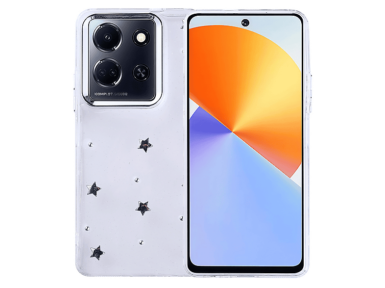 GPACK İnfinix Note 30 5G Uyumlu Kutup Simli Figürlü Silikon Telefon Kılıfı Gümüş