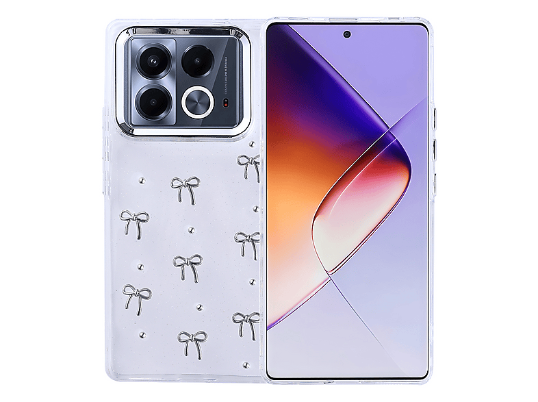 GPACK İnfinix Note 40 Pro Uyumlu Kutup Simli Figürlü Silikon Telefon Kılıfı Gri