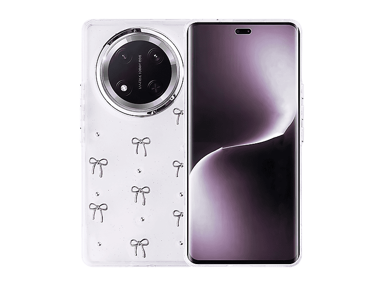 GPACK Honor Magic 7 Lite Uyumlu Kutup Simli Figürlü Silikon Telefon Kılıfı Gri