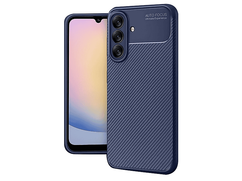 GPACK Samsung Galaxy A17 Uyumlu Negro Karbon Görünümlü Silikon Telefon Kılıfı Lacivert