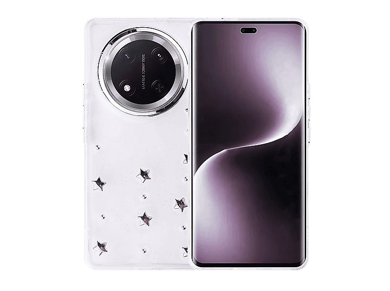 GPACK Honor Magic 7 Lite Uyumlu Kutup Simli Figürlü Silikon Telefon Kılıfı Gümüş